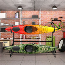 Load image into Gallery viewer, Freestanding Height Adjustable Dual Kayak Storage Rack