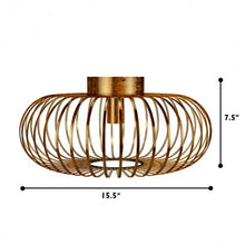 Load image into Gallery viewer, Antique Brass Metal Flush Mount Ceiling Pendant Light