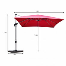 Load image into Gallery viewer, 10 ft Tilt Aluminum Square Patio Offset Cantilever Umbrella without Weight Base