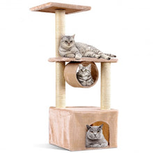 Load image into Gallery viewer, 37" Cat Tree Condo Scratch Post Kitten Pet House-Beige