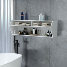 Load image into Gallery viewer, 48.5" 2 Tier Modern Wall Mounted Hanging Floating Shelf-White