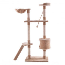 Load image into Gallery viewer, 60" Tower Condo Scratcher Kitten Pet Hammock Cat Tree-Beige