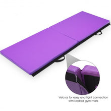 Load image into Gallery viewer, 6� x 24" x 1.5'' Thick Two Folding Panel Gymnastics Mat-Purple