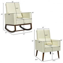 Load image into Gallery viewer, 2-in-1 Fabric Upholstered Rocking Chair with Pillow-Beige
