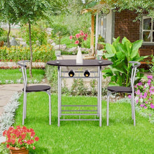 Load image into Gallery viewer, 3 Pcs Home Bistro Table and 2 Chairs Dining Set-Coffee