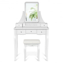 Load image into Gallery viewer, Vanity Set of Mirror Drawers Storage Box Makeup-White