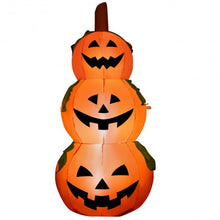 Load image into Gallery viewer, 5 Ft Halloween Inflatable 3-Pumpkin Stack Ghost