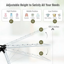 Load image into Gallery viewer, 2-Level Foldable Clothes Drying with Height-Adjustable Gullwing