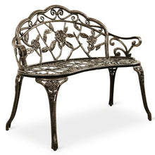 Load image into Gallery viewer, Aluminum Patio Outdoor Garden Bench Chair Loveseat Cast-Bronze