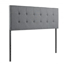 Load image into Gallery viewer, Height Adjustable Tufted Linen Fabric Upholstered Queen/Full Size Headboard-Gray