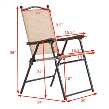 Load image into Gallery viewer, Set of 2 Patio Folding Sling Back Camping Deck Chairs-Beige