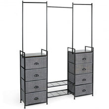 Load image into Gallery viewer, 8 Drawer Fabric Dresser with Rack Multifunctional Storage Tower Metal