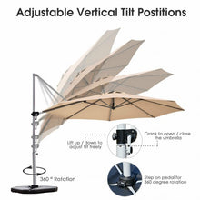 Load image into Gallery viewer, 11' Patio Offset Cantilever Umbrella 360° Rotation Aluminum Tilt-Beige