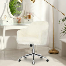 Load image into Gallery viewer, Modern Fluffy Faux Fur Vanity Office Chair for Teens Girls-Beige
