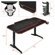 Load image into Gallery viewer, 55" T-Shaped Gaming Desk with Full Desk Mouse Pad and Gaming Handle Rack