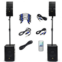 Load image into Gallery viewer, 12 Inch 4000Watt Powered PA Speaker Combo Set