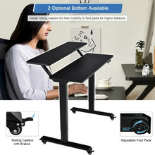 Load image into Gallery viewer, Electric 2-Tier Standing Desk Mobile Sit Stand Desk Height Adjustable-Black