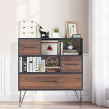Load image into Gallery viewer, Multipurpose Sideboard Storage Cabinet with Metal Leg & Drawers