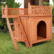 Load image into Gallery viewer, Outdoor Weather Resistant Wooden Puppy Pet Dog House