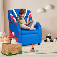 Load image into Gallery viewer, Kids Leather Recliner Chair with Side Pockets-Blue