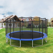 Load image into Gallery viewer, 16' Outdoor Combo Bounce Trampoline Combo with Safety Enclosure Net Spring Pad and Ladder