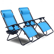 Load image into Gallery viewer, 2 pcs Folding Lounge Chair with Zero Gravity