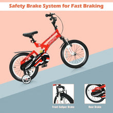 Load image into Gallery viewer, 16" Kids Bike Toddlers Adjustable Freestyle Bicycle with Training Wheels-Red