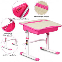 Load image into Gallery viewer, Kids Desk and Chair Set Children's Study Table Storage-Pink