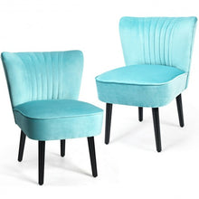 Load image into Gallery viewer, Set of 2 Armless Upholstered Leisure Accent Chair-Turquoise