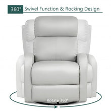 Load image into Gallery viewer, Recliner Chair Swivel Rocker Manual Single Sofa Lounger with Footrest-Gray