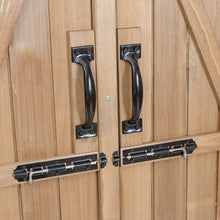 Load image into Gallery viewer, 64" Wooden Storage Shed Outdoor Fir Wood Cabinet