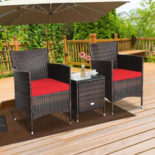 Load image into Gallery viewer, 3 pcs Outdoor Rattan Wicker Furniture Set-Red
