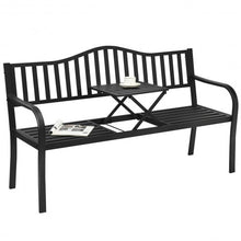Load image into Gallery viewer, Patio Garden Bench Steel Frame with Adjustable Center Table
