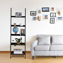 Load image into Gallery viewer, 5-Tier Leaning Wall Display Bookcase-Black