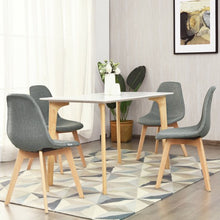 Load image into Gallery viewer, 4Pcs Modern Dining Chair Set with Wood Legs and Fabric Cushion Seat