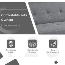 Load image into Gallery viewer, Convertible Futon Sofa Bed Folding Recliner with USB Ports and Power Strip-Gray