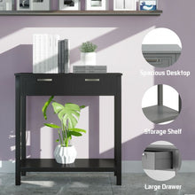 Load image into Gallery viewer, 2 Drawers Accent Console Entryway Storage Shelf-Black