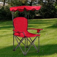 Load image into Gallery viewer, Portable Folding Beach Canopy Chair with Cup Holders-Red