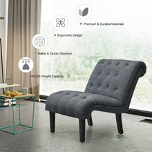 Load image into Gallery viewer, Upholstered Tufted Lounge Chair with Wood Leg-Dark Gray