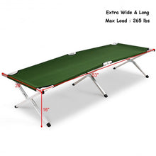 Load image into Gallery viewer, Outdoor Hiking Portable Aluminum Folding Camping Bed with Bag-Green