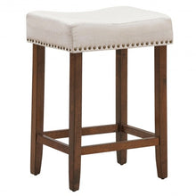 Load image into Gallery viewer, Set of 2 Nailhead Saddle Bar Stools 24" Height
