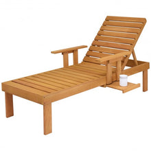 Load image into Gallery viewer, Patio Side Deck Wood Chaise Sun Lounger