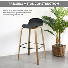 Load image into Gallery viewer, Set of 2 Modern Barstools Pub Chairs with Low Back and Metal Legs-Black