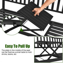 Load image into Gallery viewer, Patio Garden Bench Steel Frame with Adjustable Center Table