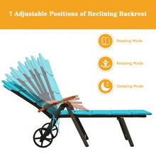 Load image into Gallery viewer, Outdoor Chaise Lounge Chair Rattan Lounger Recliner Chair-Turquoise