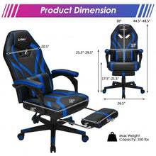 Load image into Gallery viewer, Computer Massage Gaming Recliner Chair with Footrest-Blue