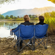 Load image into Gallery viewer, Folding Camping Chair with Bags and Padded Backrest-Blue