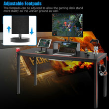 Load image into Gallery viewer, 55" Ergonomic Gaming Desk w/ Monitor Shelf