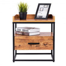 Load image into Gallery viewer, 2-Tiers End Side Table with 1 Drawer