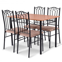 Load image into Gallery viewer, 5 pcs Dining Set Wooden Table and 4 Cushioned Chairs